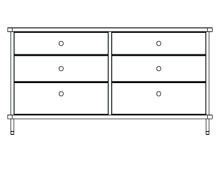 Strata Dresser Two Bay Line Drawing