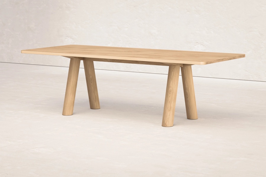 Angled Leg Column Dining Table