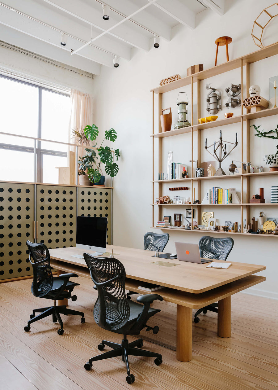 Column Conference Table in White Oak