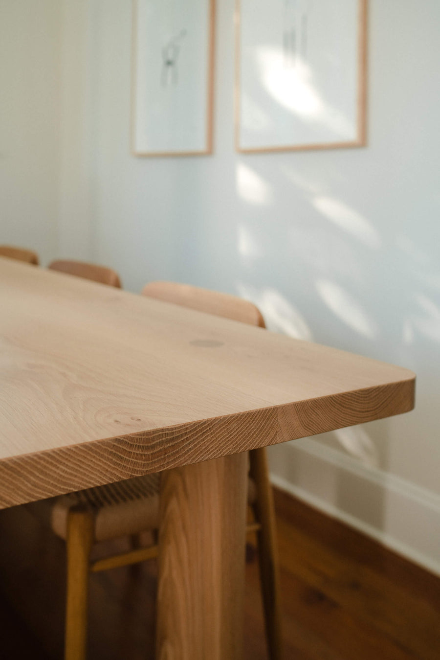 Column Dining Table Offset Leg in White Oak